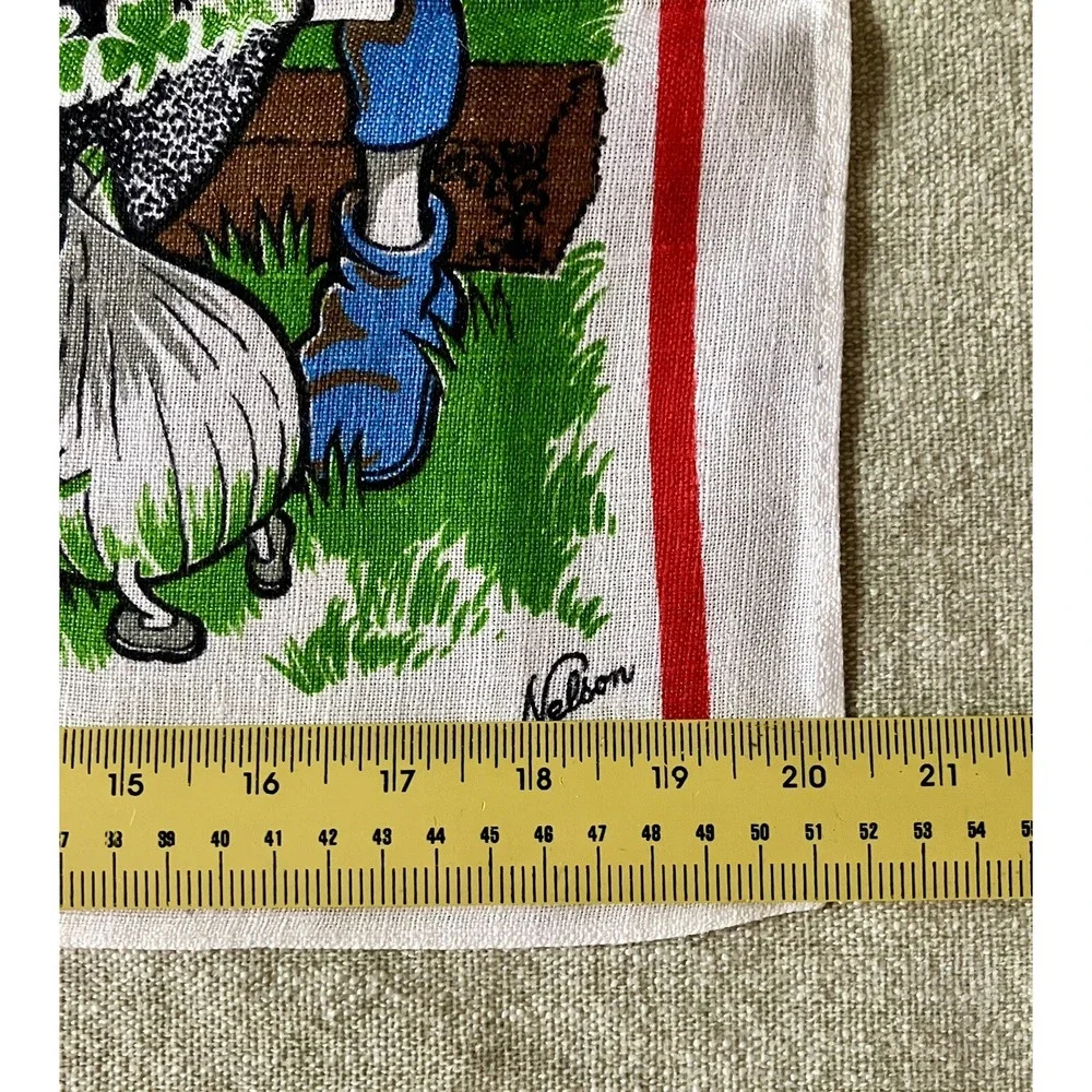 Nelson Pure Linen Tea Towel Irish Stew  Leprechaun Anthropomorphic Potato Onion
